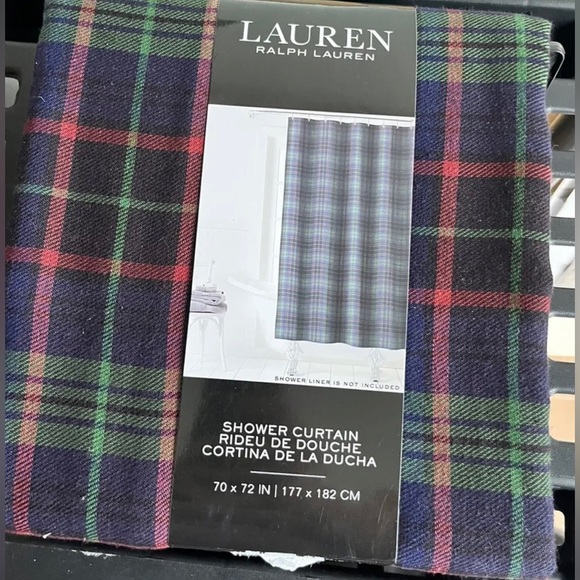 Lauren Ralph Lauren Shower Curtain Plaid Red, Blue, Green Tartan Fabric 70x72 - Picture 1 of 4